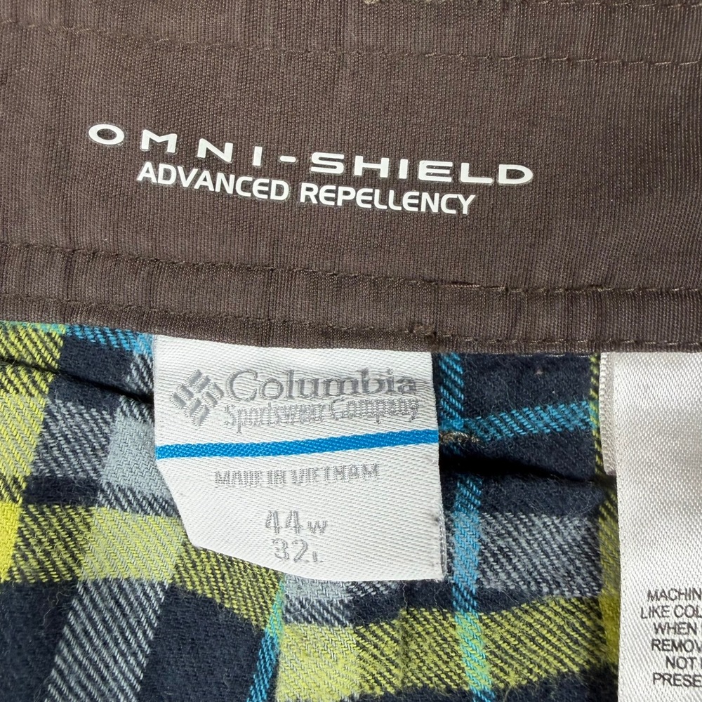 Columbia Mens Omni-Shield Flannel Lined Hiking Pants Brown 44x32 AM8640 - Picture 4 of 10